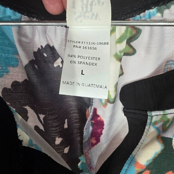 Sew in Love Woman's Short Sleeve Floral Blouse Size Large - Picture 5 of 7